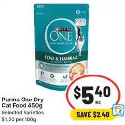 IGA Purina One Dry Cat Food offer