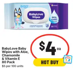 IGA BabyLove Baby Wipes with Aloe, Chamomile & Vitamin E offer