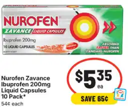 IGA Nurofen Zavance Ibuprofen Liquid Capsules offer