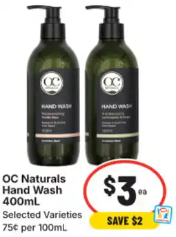 IGA OC Naturals Hand Wash offer