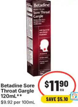 IGA Betadine Sore Throat Gargle offer