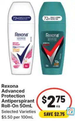 IGA Rexona Advanced Protection Antiperspirant Roll-On offer