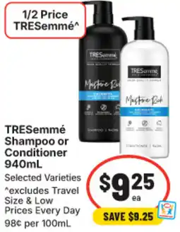 IGA TRESemmé Shampoo or Conditioner offer