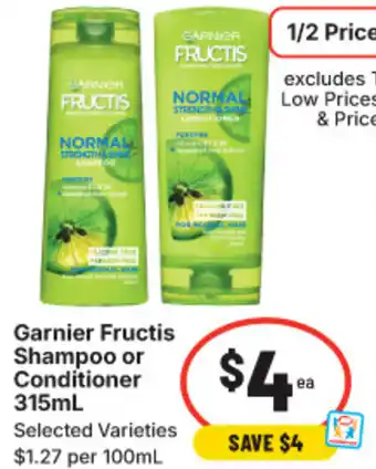 IGA Garnier Fructis Shampoo or Conditioner offer