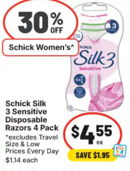 IGA Schick Silk 3 Sensitive Disposable Razors offer
