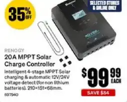 SuperCheap Auto RENOGY 20A MPPT Solar Charge Controller offer
