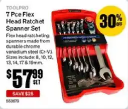 SuperCheap Auto TOOLPRO 7 Pce Flex Head Ratchet Spanner Set offer