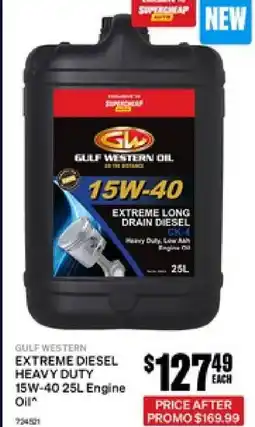 SuperCheap Auto GULF WESTERN Extreme diesel heavy duty 15w-40 25l engine oil offer