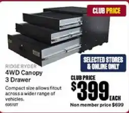 SuperCheap Auto RIDGE RYDER 4WD Canopy 3 Drawer offer