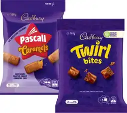 IGA Pascall Chocolate Share Bag 160‑185g or Cadbury Bitesize 120‑150g Selected Varieties offer