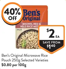 Foodworks Ben's Original Microwave Rice Pouch offer