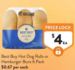 Foodworks Best Buy Hot Dog Rolls or Hamburger Buns offer