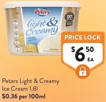 Foodworks Peters Light & Creamy Ice Cream offer
