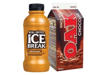 Foodworks Oak or ice break flavoured milk 500/600ml offer