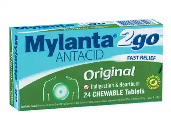 Foodworks Mylanta 2go original tablets or double strength chews 24 pack offer