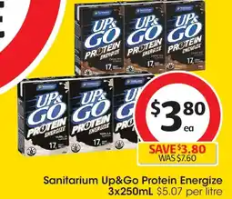 Coles Sanitarium up&go protein energize offer