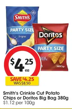 Coles Smith's crinkle cut potato chips or doritos big bag offer