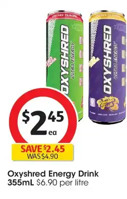 Coles Oxyshred energy drink offer