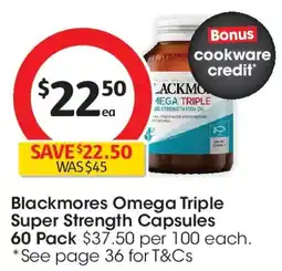 Coles Blackmores omega triple super strength capsules offer