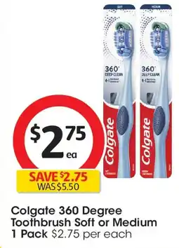 Coles Colgate 360 degree toothbrush soft or medium offer