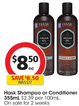 Coles Hask shampoo or conditioner offer