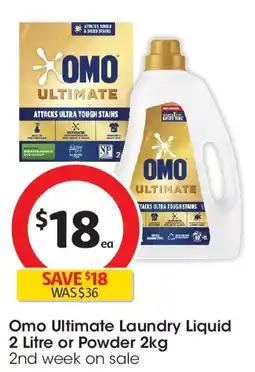 Coles Omo ultimate laundry liquid or powder offer