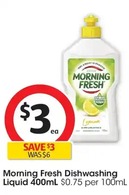 Coles Morning fresh dishwashing liquid offer