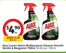 Coles Ajax luxury home multipurpose cleaner smooth vanilla & bergamot offer