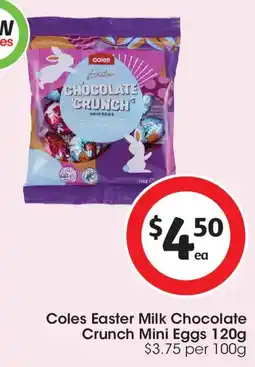Coles Coles easter milk chocolate crunch mini eggs offer