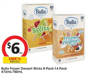 Coles Bulla frozen dessert sticks offer
