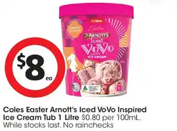 Coles Coles easter arnott's iced vovo inspired ice cream tub offer