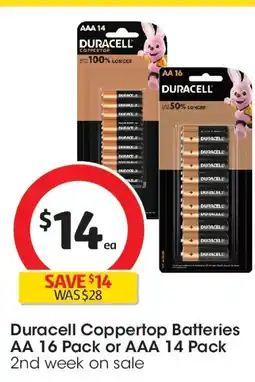 Coles Duracell coppertop batteries aa or aaa offer