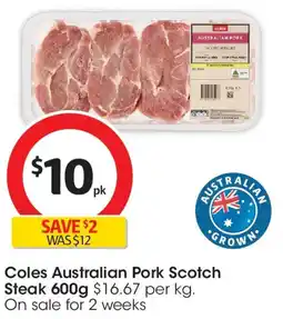 Coles Coles australian pork scotch steak offer