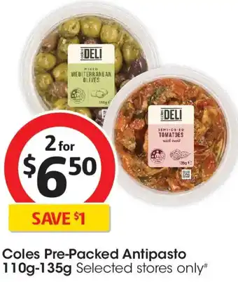 Coles Coles pre-packed antipasto offer