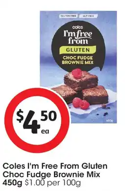 Coles Coles i'm free from gluten choc fudge brownie mix offer
