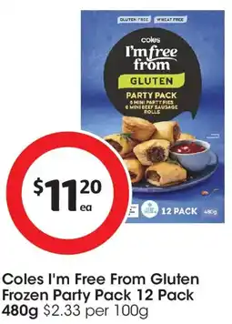 Coles Coles i'm free from gluten frozen party pack offer