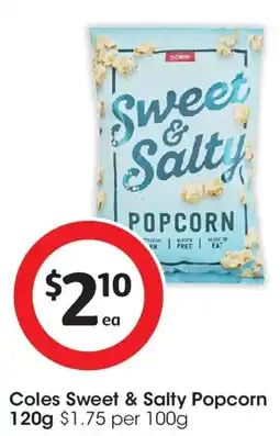 Coles Coles sweet & salty popcorn offer