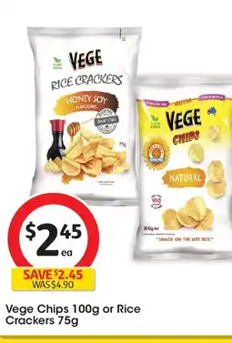 Coles Vege chips or rice crackers offer