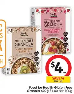 Coles Food for health gluten free granola offer