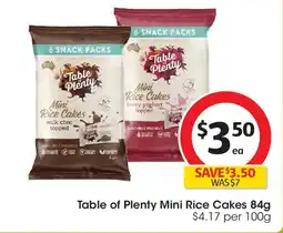 Coles Table of plenty mini rice cakes offer