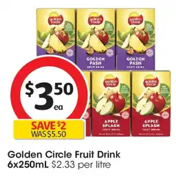 Coles Golden circle fruit drink offer