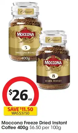 Coles Moccona freeze dried instant coffee offer