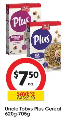 Coles Uncle tobys plus cereal offer