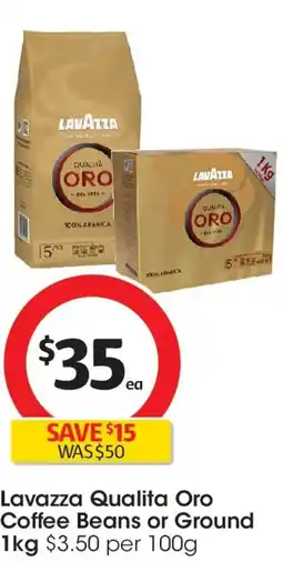 Coles Lavazza qualita oro coffee beans or ground offer