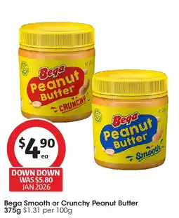 Coles Bega smooth or crunchy peanut butter offer