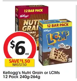 Coles Kellogg's nutri grain or lcms offer