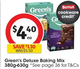 Coles Green's deluxe baking mix offer