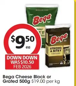 Coles Bega cheese block or grated offer