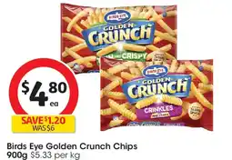 Coles Birds eye golden crunch chips offer