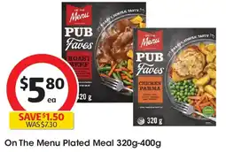 Coles On the menu plated meal offer